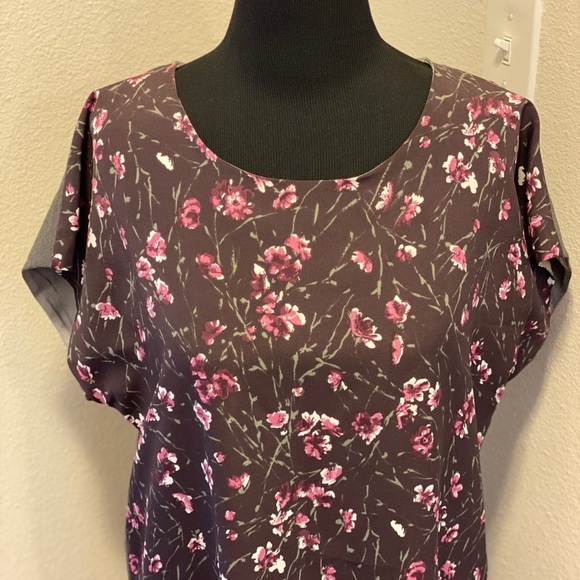 STILE BENETTON GRAY PINK FLORAL SHIFT DRESS - Picture 2 of 7